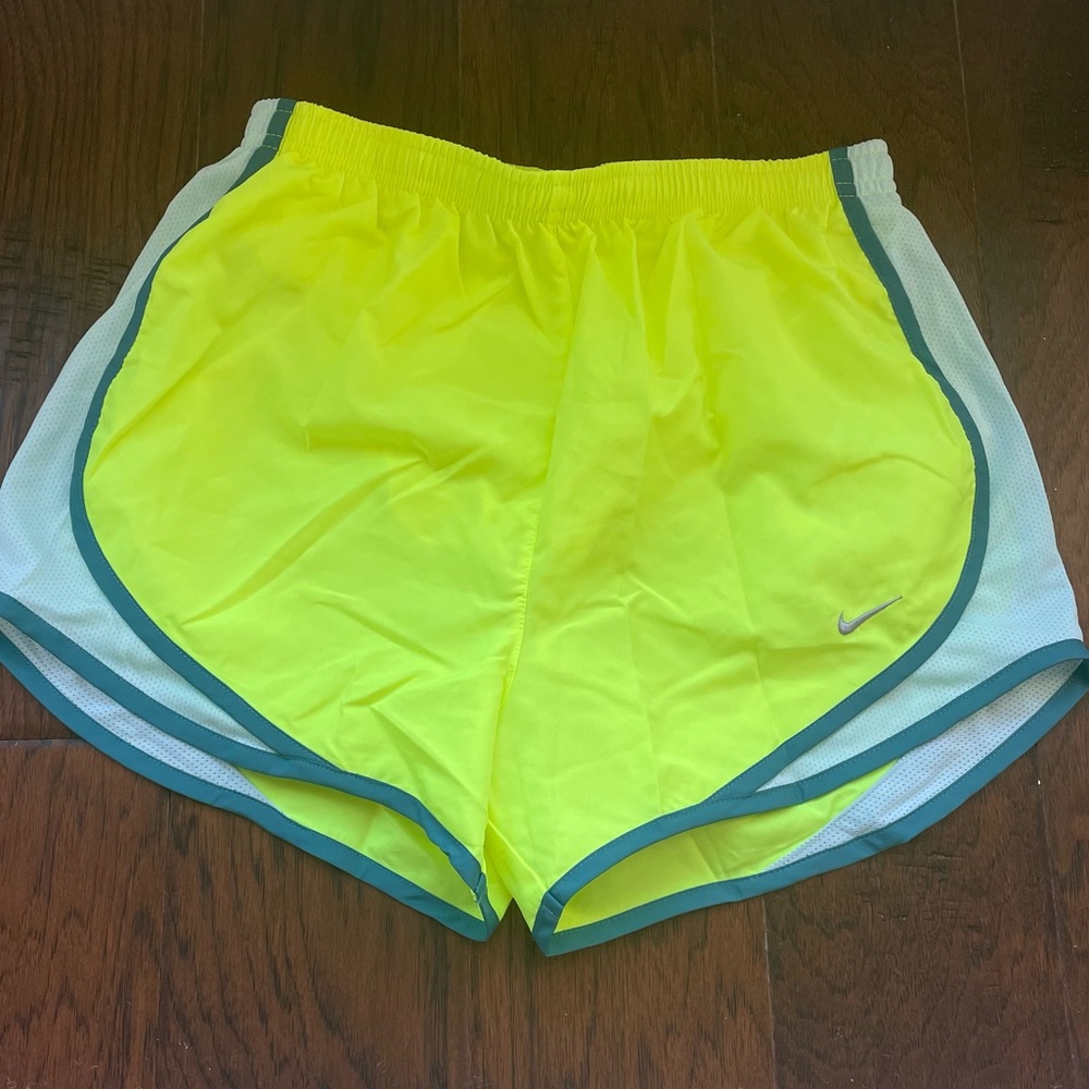 Neon yellow Nike tempo athletic shorts size small